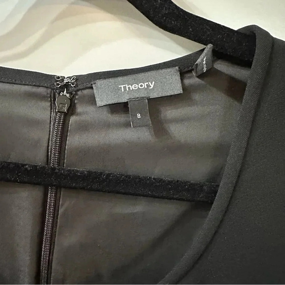 Theory Dress Scoop Neck 3/4 Sleeve Beyao Modern Crepe Size 8 - Picture 7 of 8